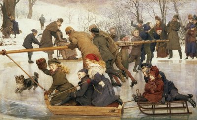 Karussell auf dem Eis, 1888 von Robert Barnes